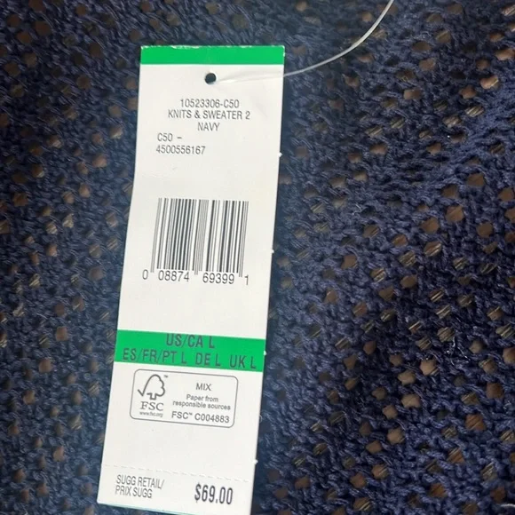 Beautiful summer sweater Jones of NY size L navy - Picture 5 of 5